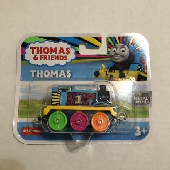Thomas & Friends Push Along Metal Engine NEON THOMAS New in Package! - Picture 1 of 7